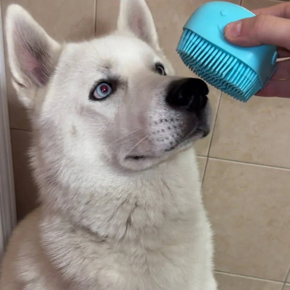 Cepillo De Baño Para Perros Y Gatos, Peine De Goma De Silicona Para Aseo De Masc